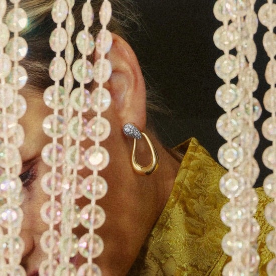 Molten Teardrop Pavé Statement Stud Earrings | 18k Gold Plated/Cubic Zirconia Earrings Missoma 