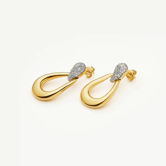 Molten Teardrop Pavé Statement Stud Earrings | 18k Gold Plated/Cubic Zirconia Earrings Missoma 