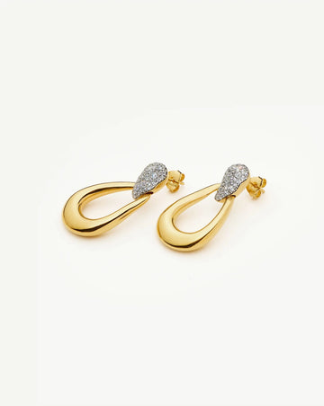 Molten Teardrop Pavé Statement Stud Earrings | 18k Gold Plated/Cubic Zirconia Earrings Missoma 