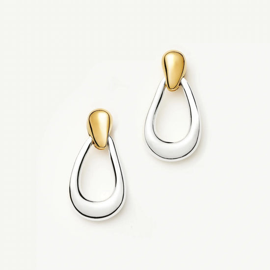 Molten Teardrop Statement Stud Earrings | Mixed Metal Earrings Missoma 