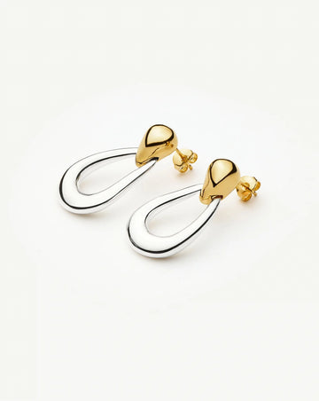 Molten Teardrop Statement Stud Earrings | Mixed Metal Earrings Missoma 