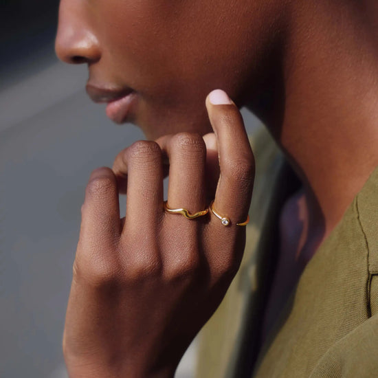 Molten Wave Stacking Ring | 18k Gold Vermeil Rings Missoma 