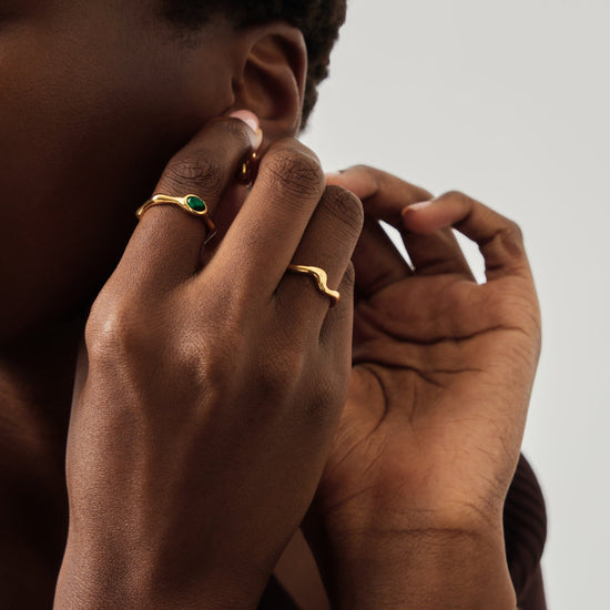 Molten Wave Stacking Ring | 18k Gold Vermeil Rings Missoma 