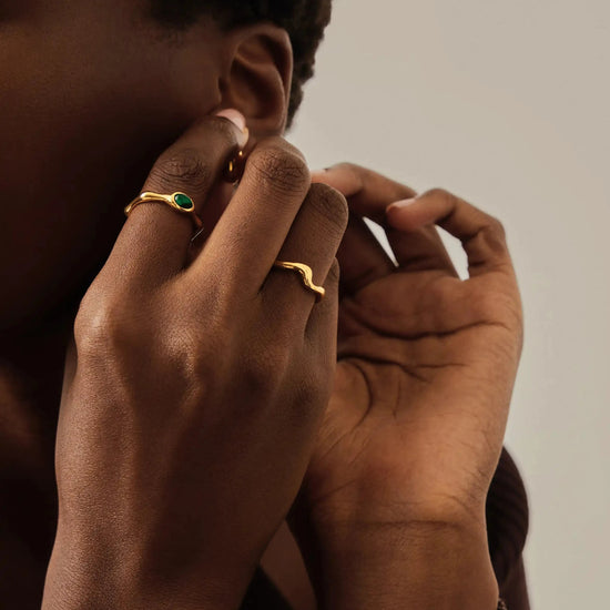 Molten Wave Stacking Ring | 18k Gold Vermeil Rings Missoma 