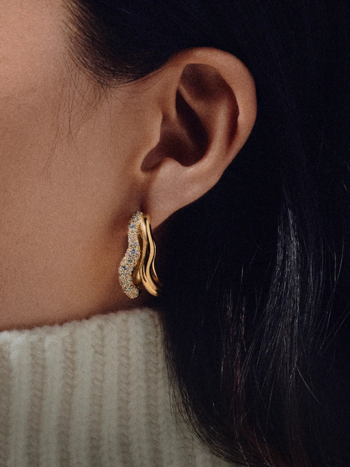 molten double hoop earrings