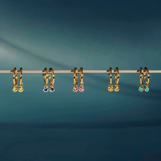 November Birthstone Mini Charm Hoop Earrings | 18k Gold Vermeil/Citrine Earrings Missoma 