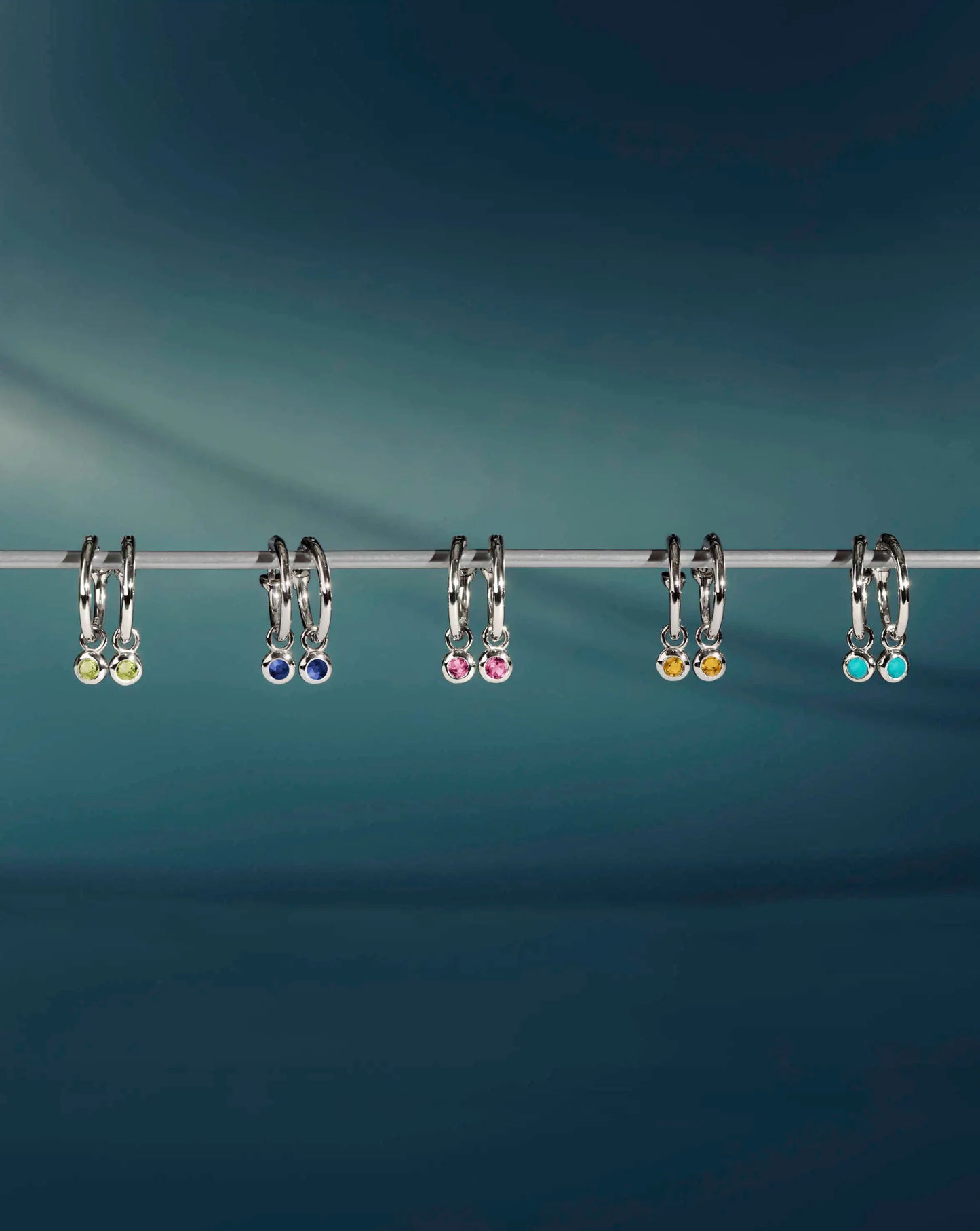 November Birthstone Mini Charm Hoop Earrings | Sterling Silver/Citrine Earrings Missoma 