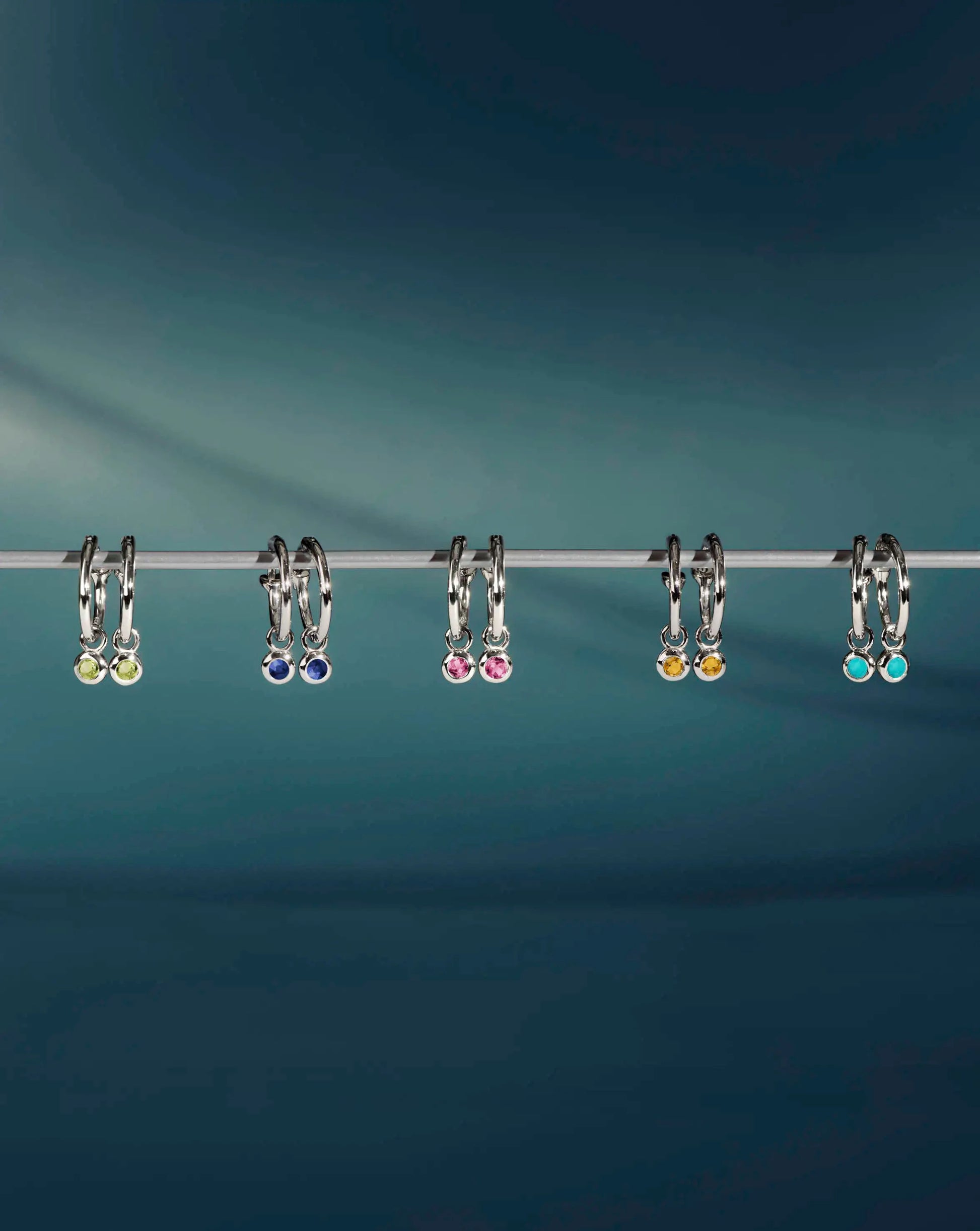 November Birthstone Mini Charm Hoop Earrings | Sterling Silver/Citrine Earrings Missoma 