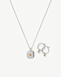 November Birthstone Necklace & Charm Earrings Set | Sterling Silver/Citrine Necklaces Missoma 