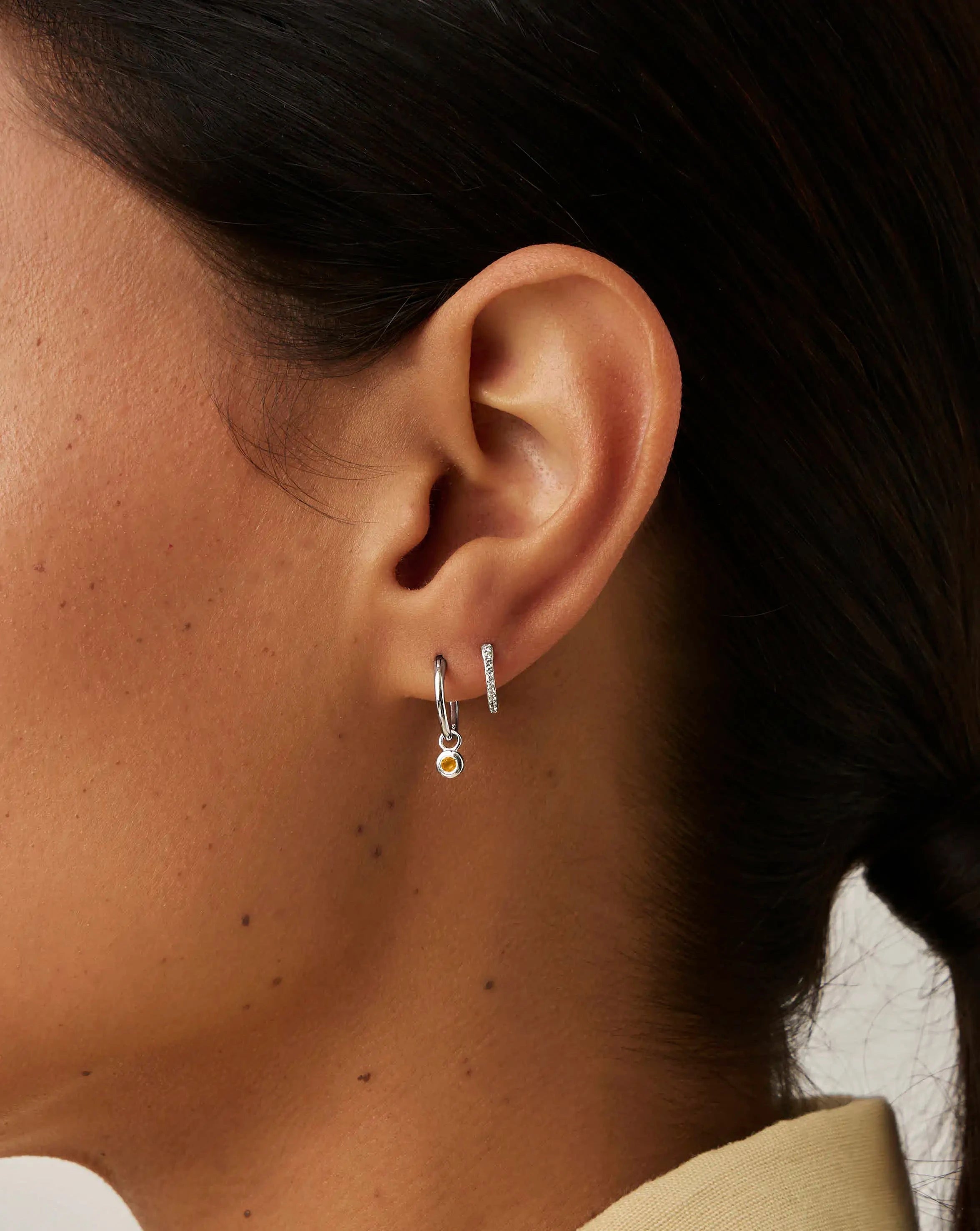 November Birthstone Necklace & Charm Earrings Set | Sterling Silver/Citrine Necklaces Missoma 
