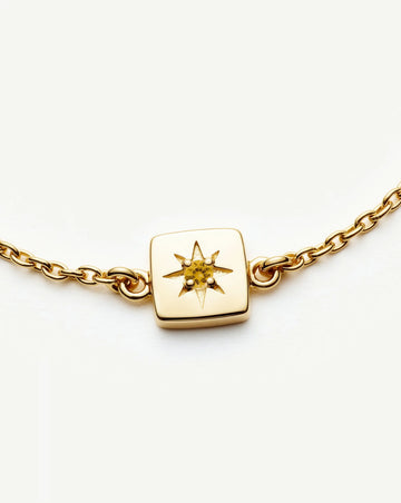 November Birthstone Slider Bracelet | 18k Gold Plated/Citrine Bracelets Missoma 