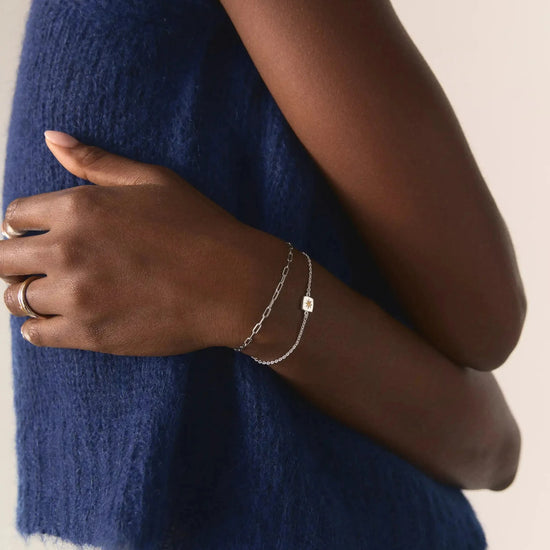November Birthstone Slider Bracelet | Silver Plated/Citrine Bracelets Missoma 
