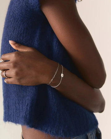 November Birthstone Slider Bracelet | Silver Plated/Citrine Bracelets Missoma 