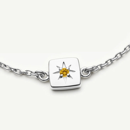November Birthstone Slider Bracelet | Silver Plated/Citrine Bracelets Missoma 