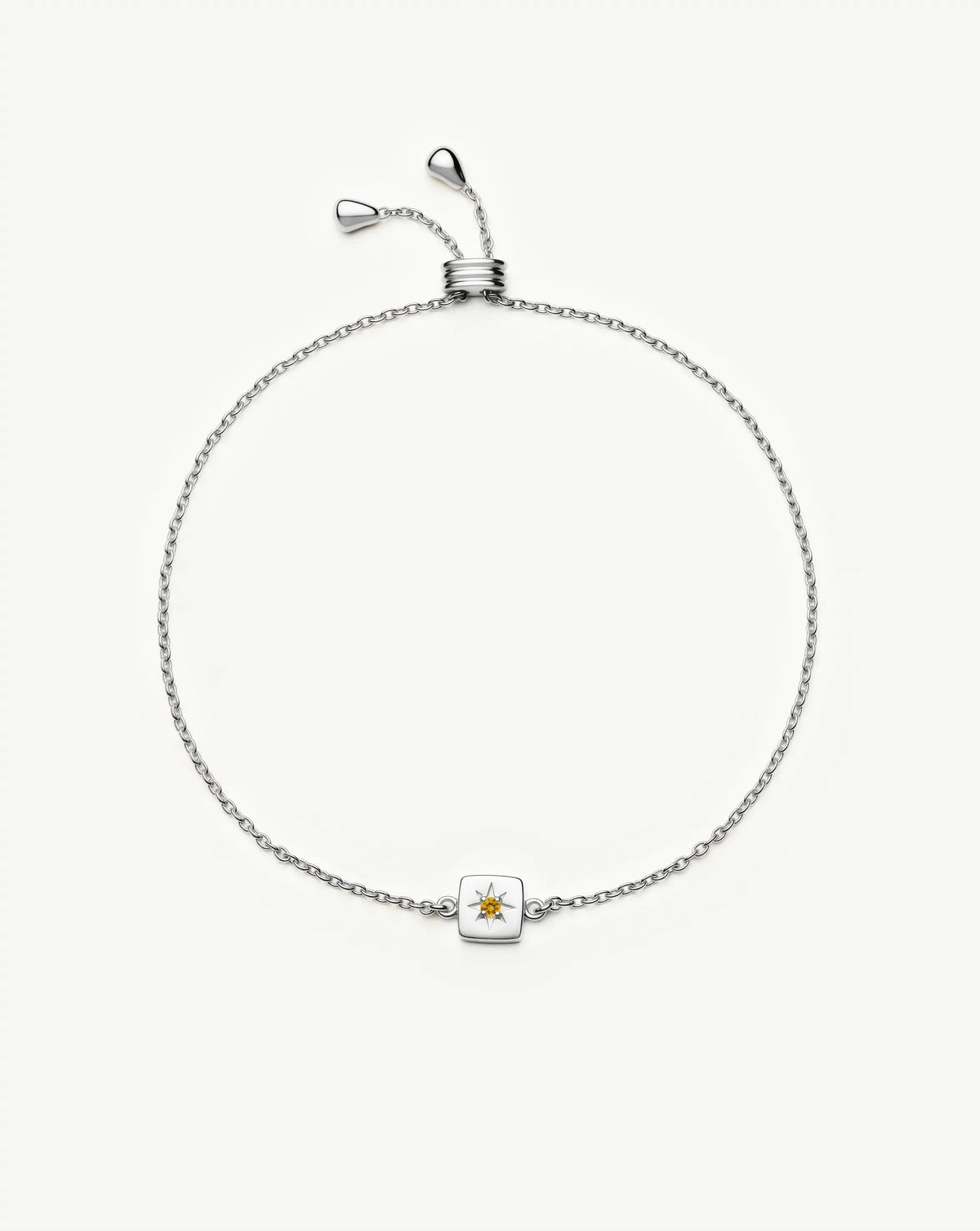 November Birthstone Slider Bracelet | Silver Plated/Citrine Bracelets Missoma 