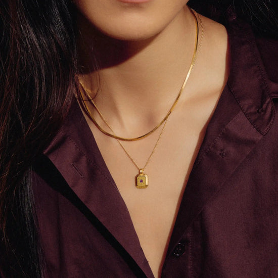 October Birthstone Pendant Necklace | 18k Gold Vermeil/Pink Tourmaline Necklaces Missoma 