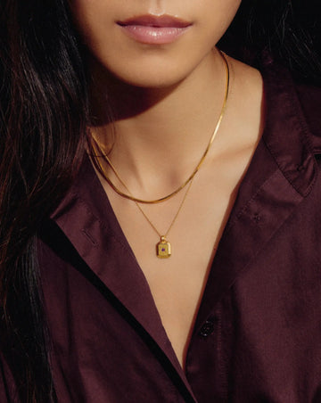 October Birthstone Pendant Necklace | 18k Gold Vermeil/Pink Tourmaline Necklaces Missoma 
