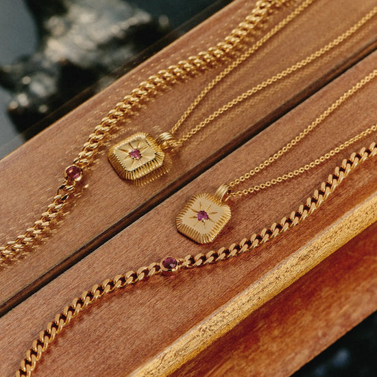 October Birthstone Pendant Necklace | 18k Gold Vermeil/Pink Tourmaline Necklaces Missoma 