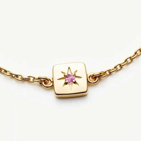 October Birthstone Slider Bracelet | 18k Gold Plated/Pink Tourmaline Bracelets Missoma 