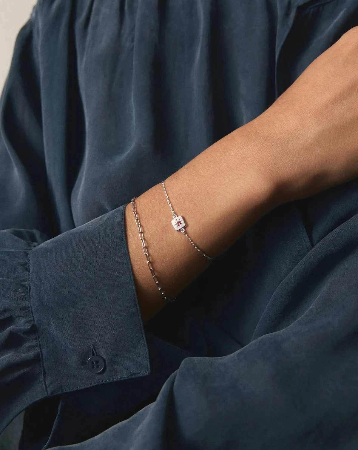 October Birthstone Slider Bracelet | Silver Plated/Pink Tourmaline Bracelets Missoma 