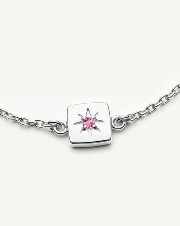 October Birthstone Slider Bracelet | Silver Plated/Pink Tourmaline Bracelets Missoma 