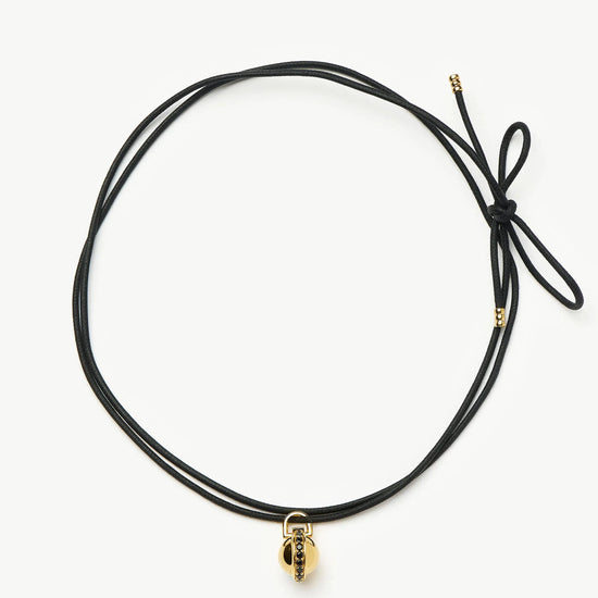 Orb Gemstone Pendant Cord Necklace | 18k Gold Plated / Black Spinel Necklaces Missoma 