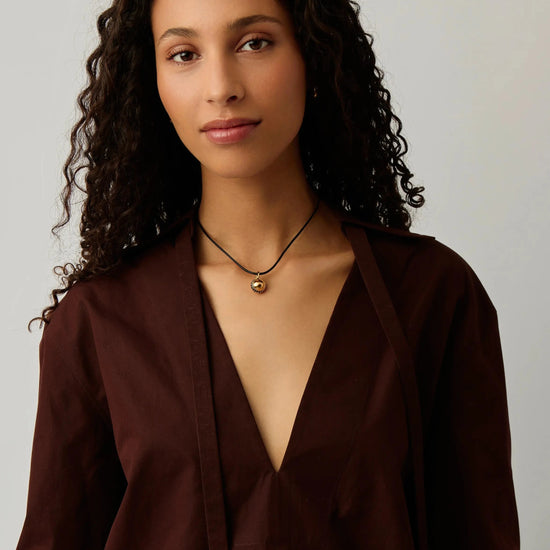 Orb Gemstone Pendant Cord Necklace | 18k Gold Plated / Black Spinel Necklaces Missoma 