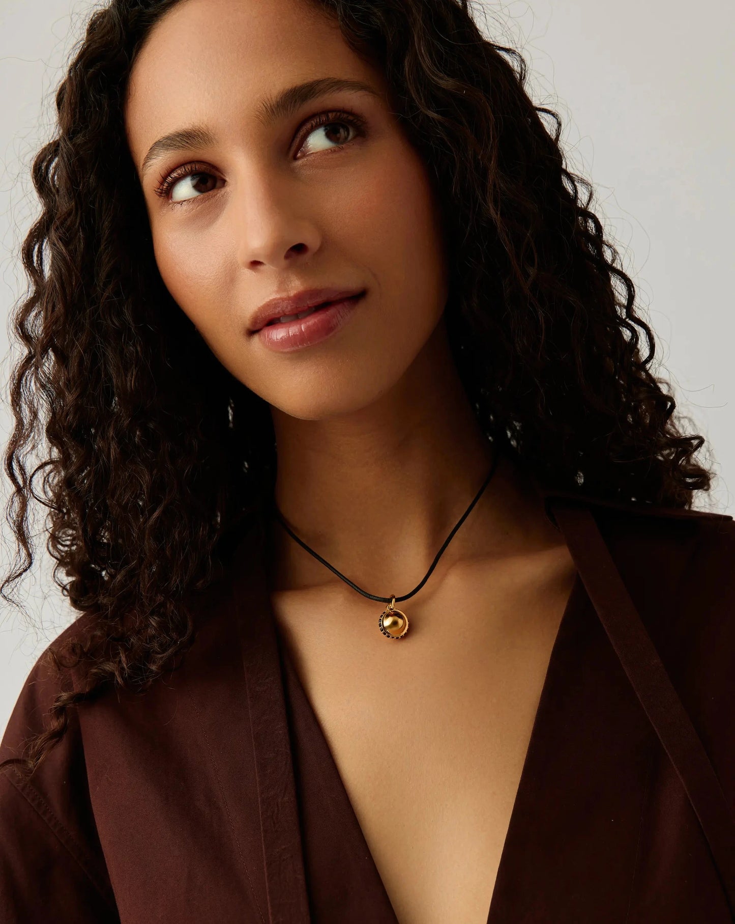 Orb Gemstone Pendant Cord Necklace | 18k Gold Plated / Black Spinel Necklaces Missoma 