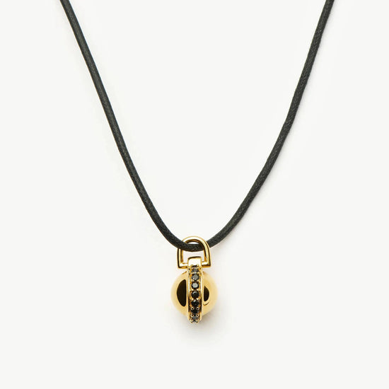Orb Gemstone Pendant Cord Necklace | 18k Gold Plated / Black Spinel Necklaces Missoma 