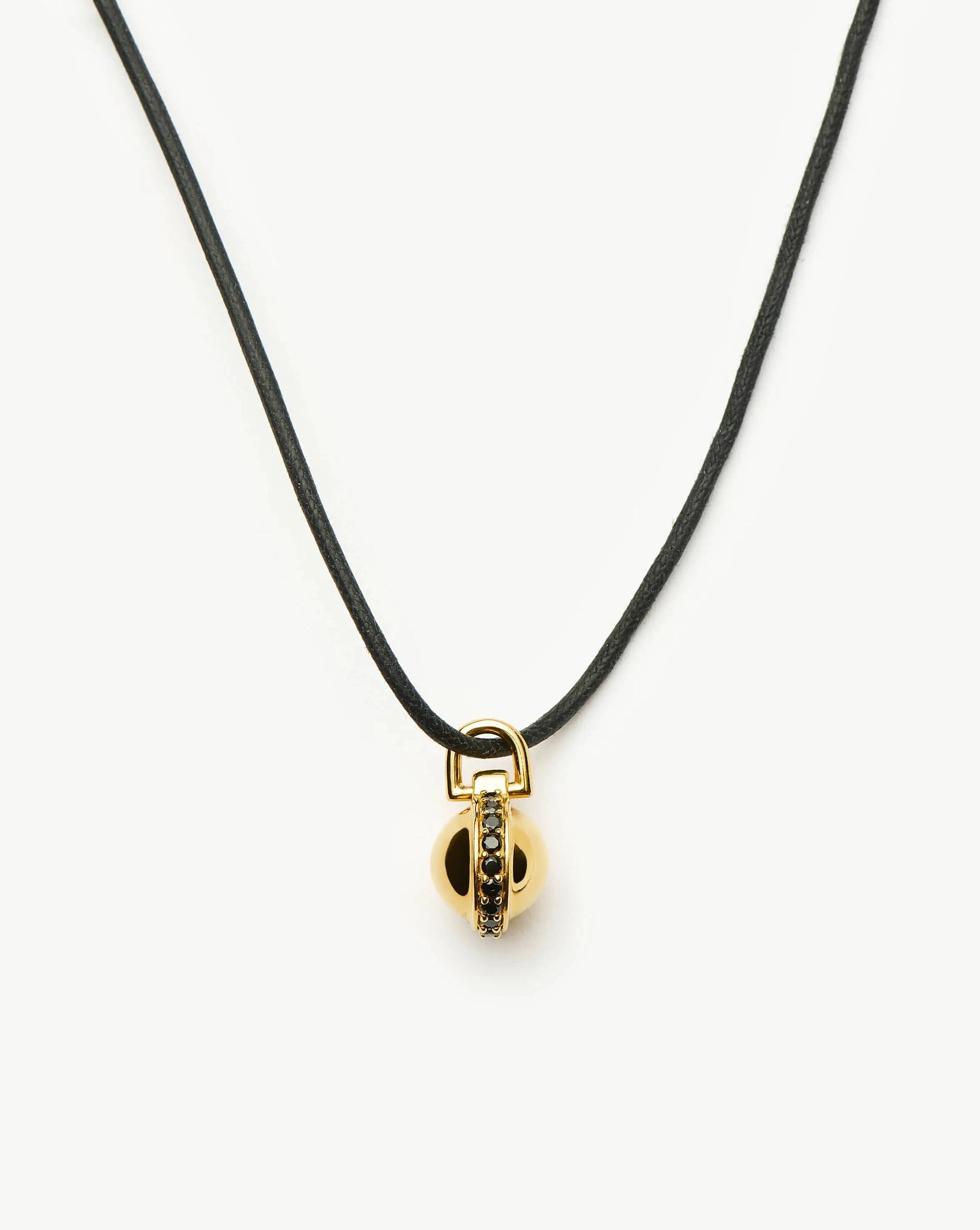 Orb Gemstone Pendant Cord Necklace | 18k Gold Plated / Black Spinel Necklaces Missoma 
