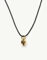 Orb Gemstone Pendant Cord Necklace | 18k Gold Plated / Black Spinel Necklaces Missoma 