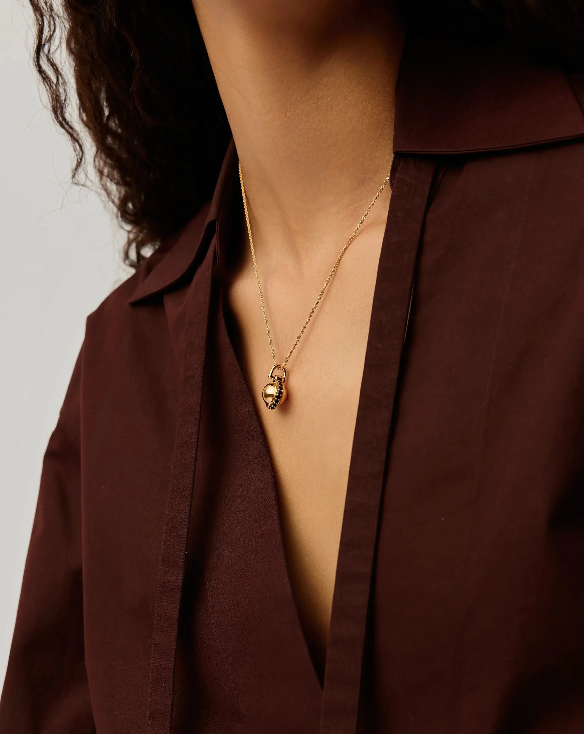 Orb Gemstone Pendant Necklace | 18k Gold Plated / Black Spinel Necklaces Missoma 