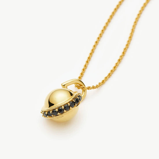Orb Gemstone Pendant Necklace | 18k Gold Plated / Black Spinel Necklaces Missoma 