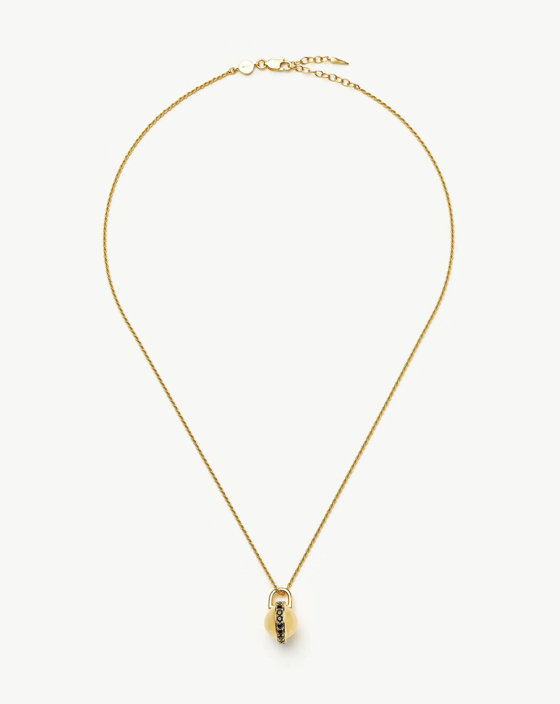 Orb Gemstone Pendant Necklace | 18k Gold Plated / Black Spinel Necklaces Missoma 