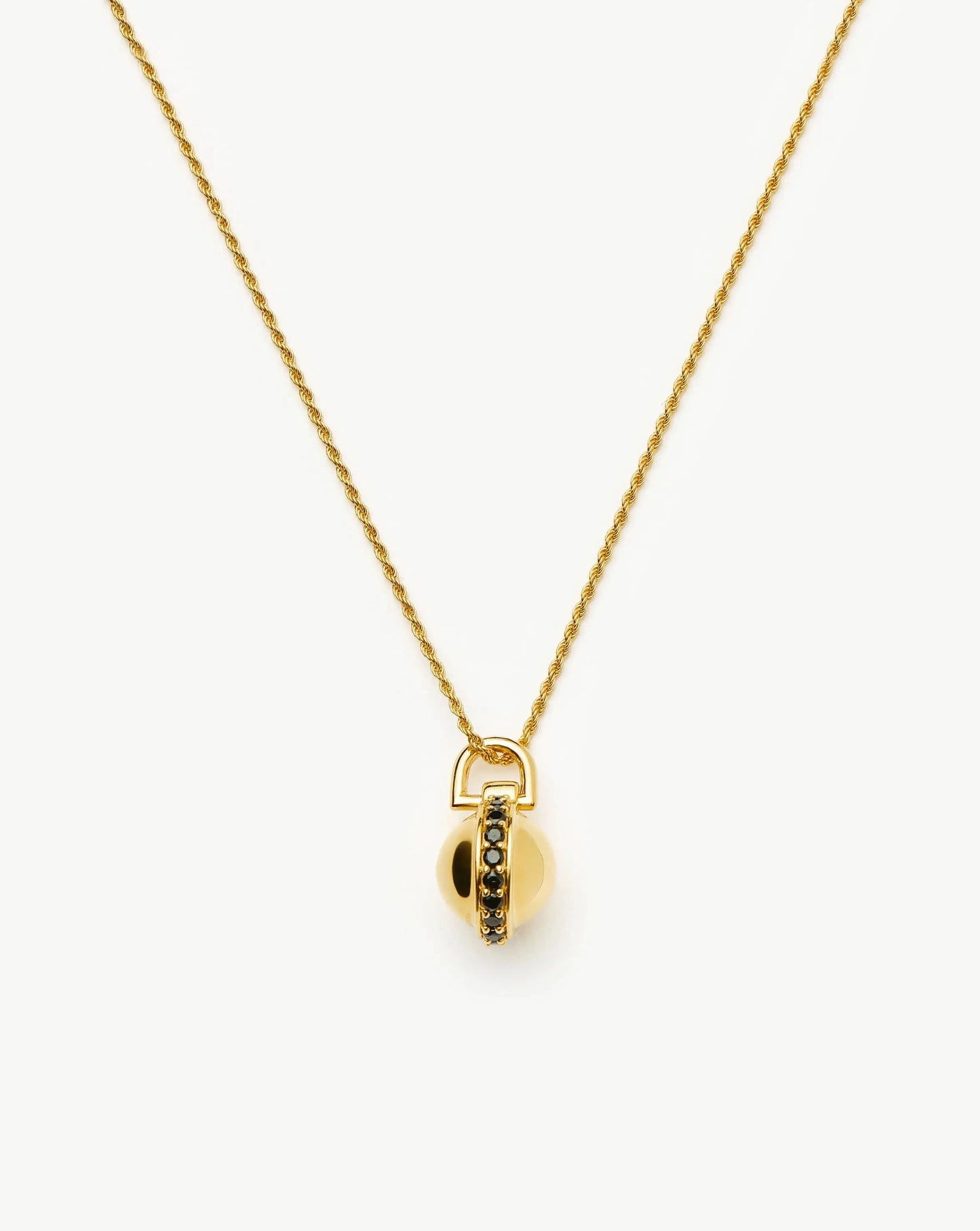 Orb Gemstone Pendant Necklace | 18k Gold Plated / Black Spinel Necklaces Missoma 