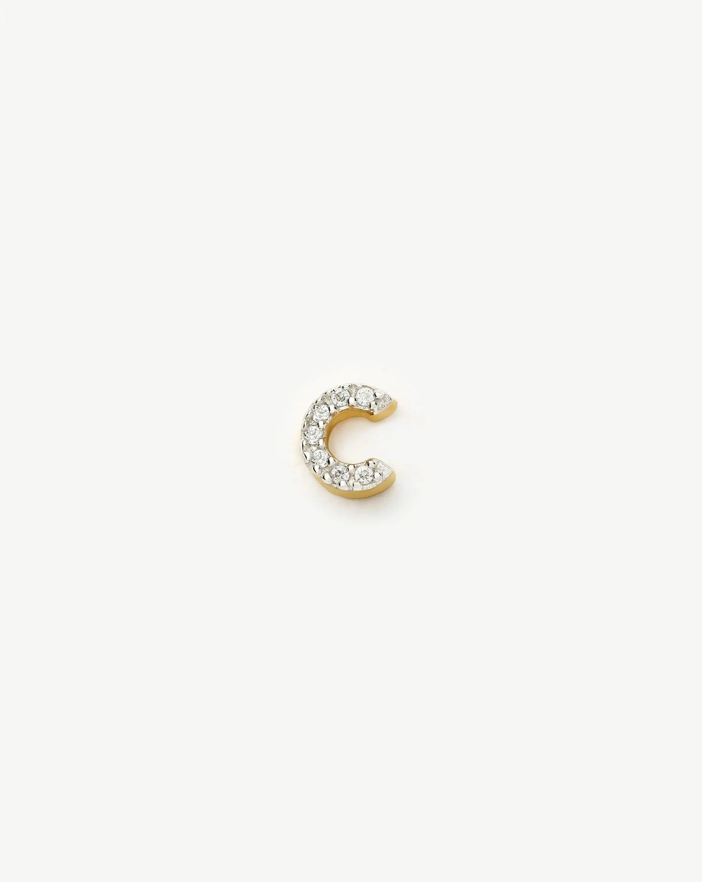 Pave Initial Single Stud Earring - Initial C | 18k Gold Vermeil/Cubic Zirconia Earrings Missoma 