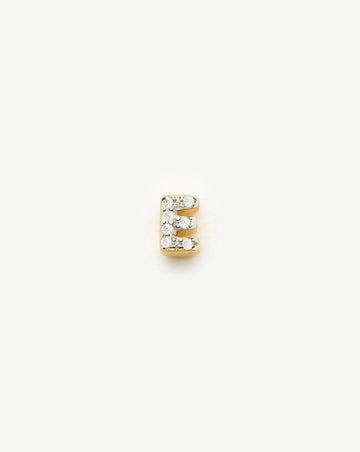 Pave Initial Single Stud Earring - Initial E | 18k Gold Vermeil/Cubic Zirconia Earrings Missoma 