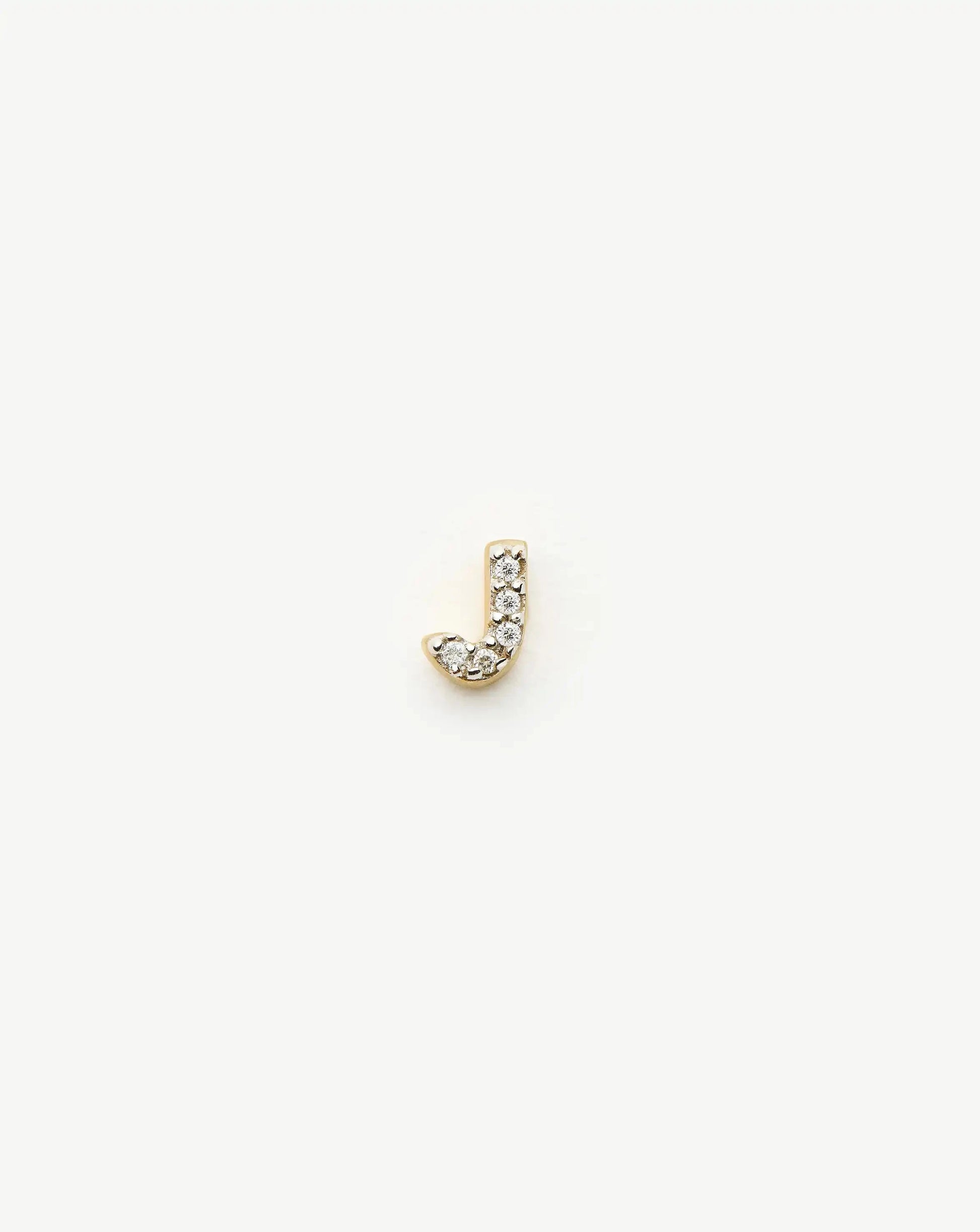 Pave Initial Single Stud Earring - Initial J | 18k Gold Vermeil/Cubic Zirconia Earrings Missoma 