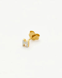 Pave Initial Single Stud Earring - Initial M | 18k Gold Vermeil/Cubic Zirconia Earrings Missoma 