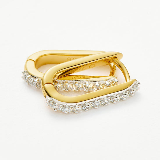 Pave Ovate Huggies | 18ct Recycled Gold Vermeil on Recycled Sterling Silver Earrings Missoma 
