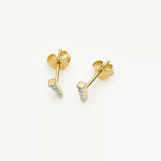 Pavé Spike Stud Earrings | 18k Gold Plated/Cubic Zirconia Earrings Missoma 