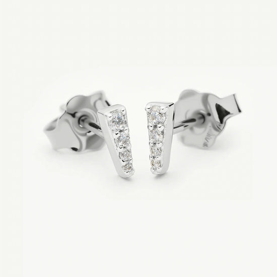 Pavé Spike Stud Earrings | Silver Plated/Cubic Zirconia Earrings Missoma 