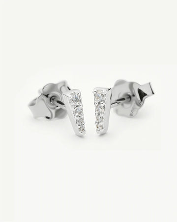 Pavé Spike Stud Earrings | Silver Plated/Cubic Zirconia Earrings Missoma 