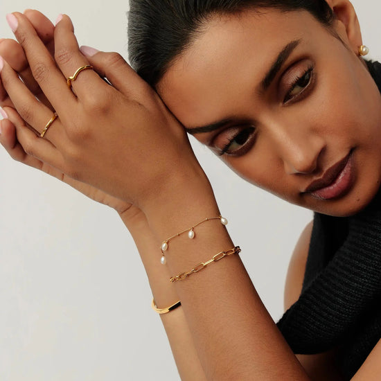 Pearl Baya Baroque Chain Bracelet | 18k Gold Vermeil/Pearl Bracelets Missoma 