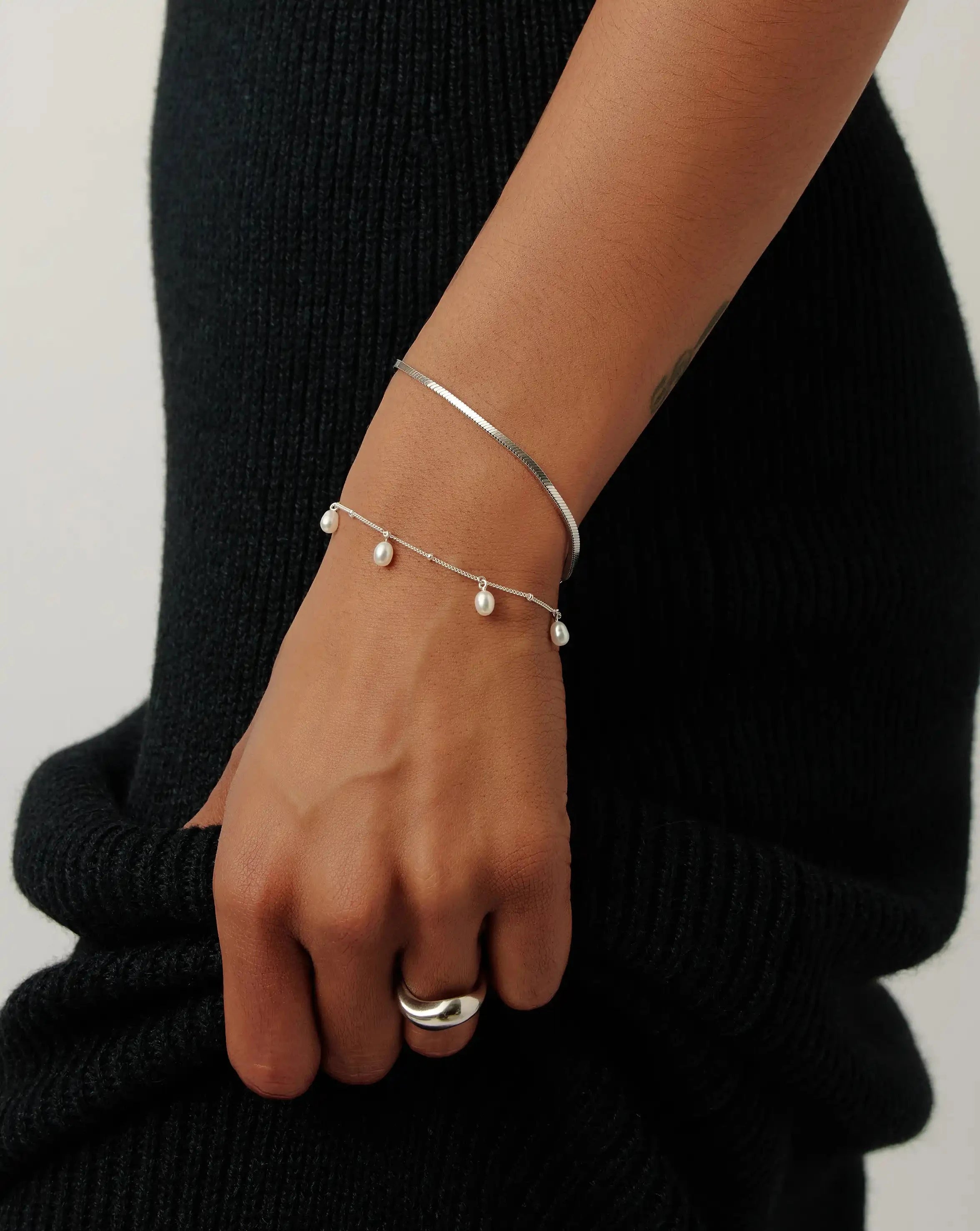 Pearl Baya Baroque Chain Bracelet | Sterling Silver/Pearl Bracelets Missoma 