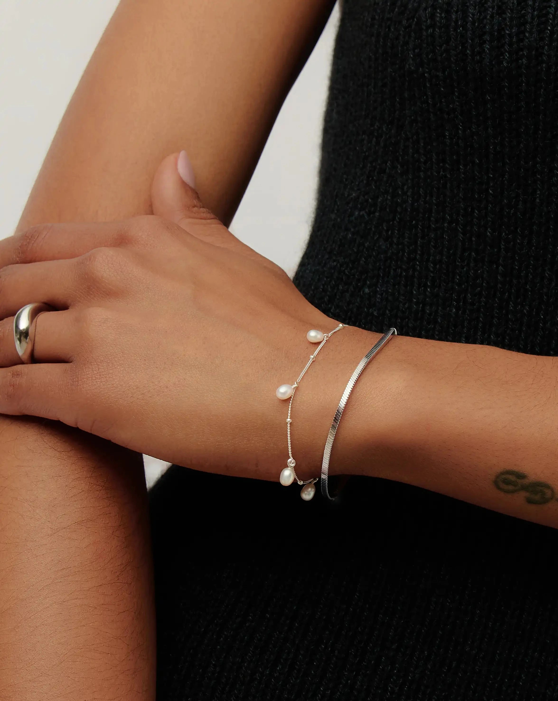 Pearl Baya Baroque Chain Bracelet | Sterling Silver/Pearl Bracelets Missoma 