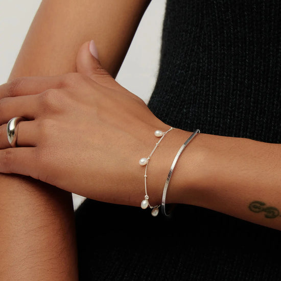 Pearl Baya Baroque Chain Bracelet | Sterling Silver/Pearl Bracelets Missoma 