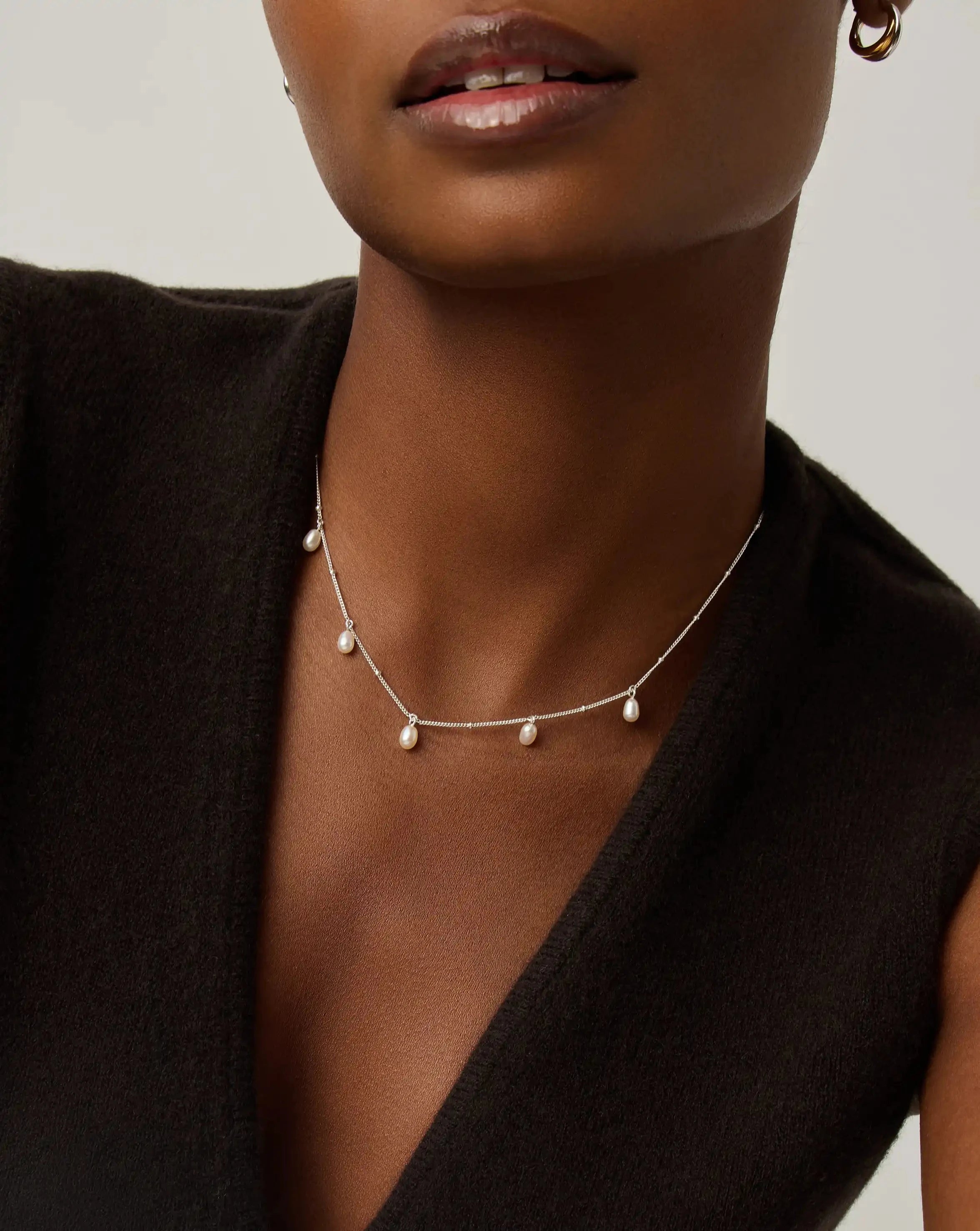 Pearl Baya Baroque Chain Choker | Sterling Silver/Pearl Necklaces Missoma 