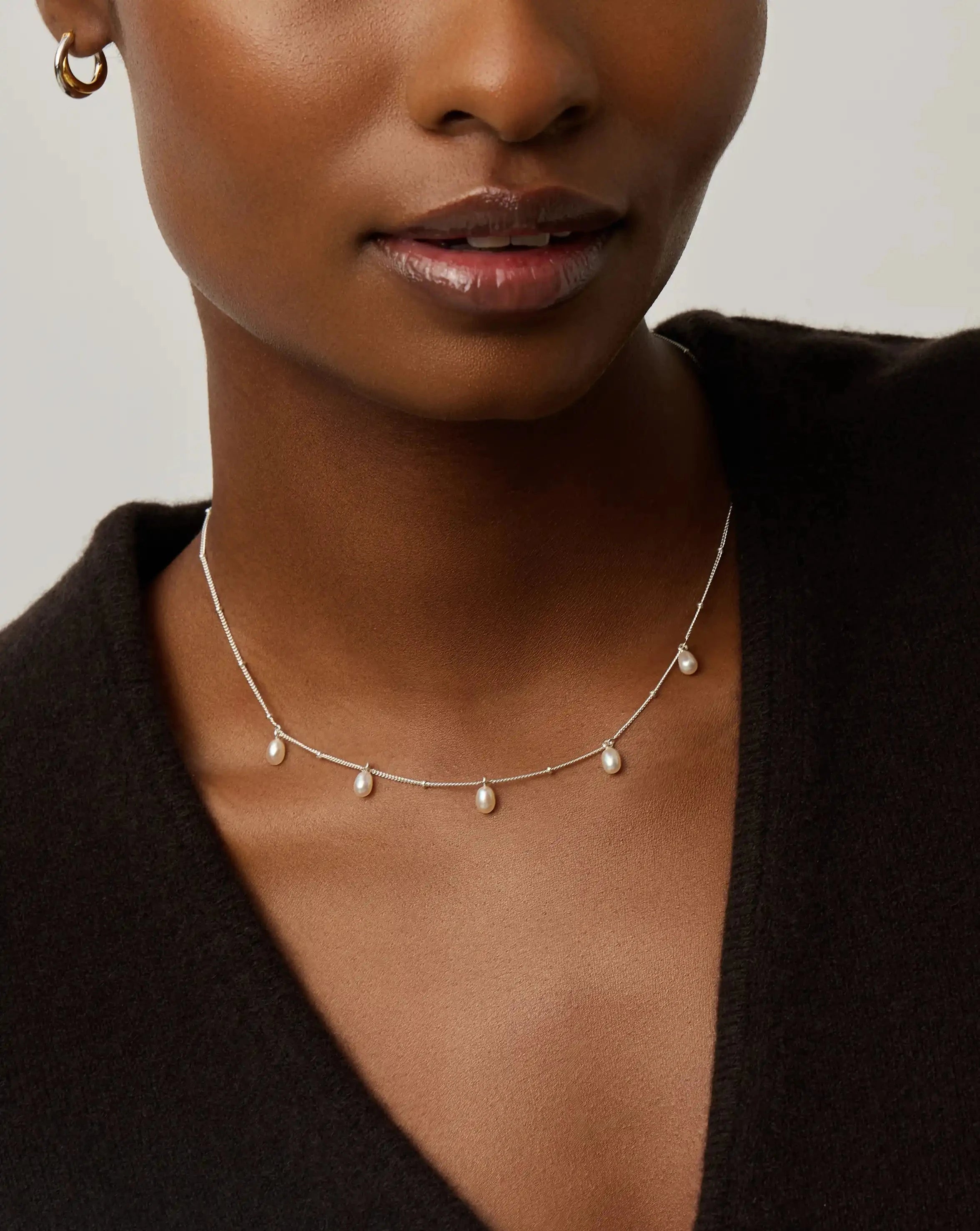 Pearl Baya Baroque Chain Choker | Sterling Silver/Pearl Necklaces Missoma 