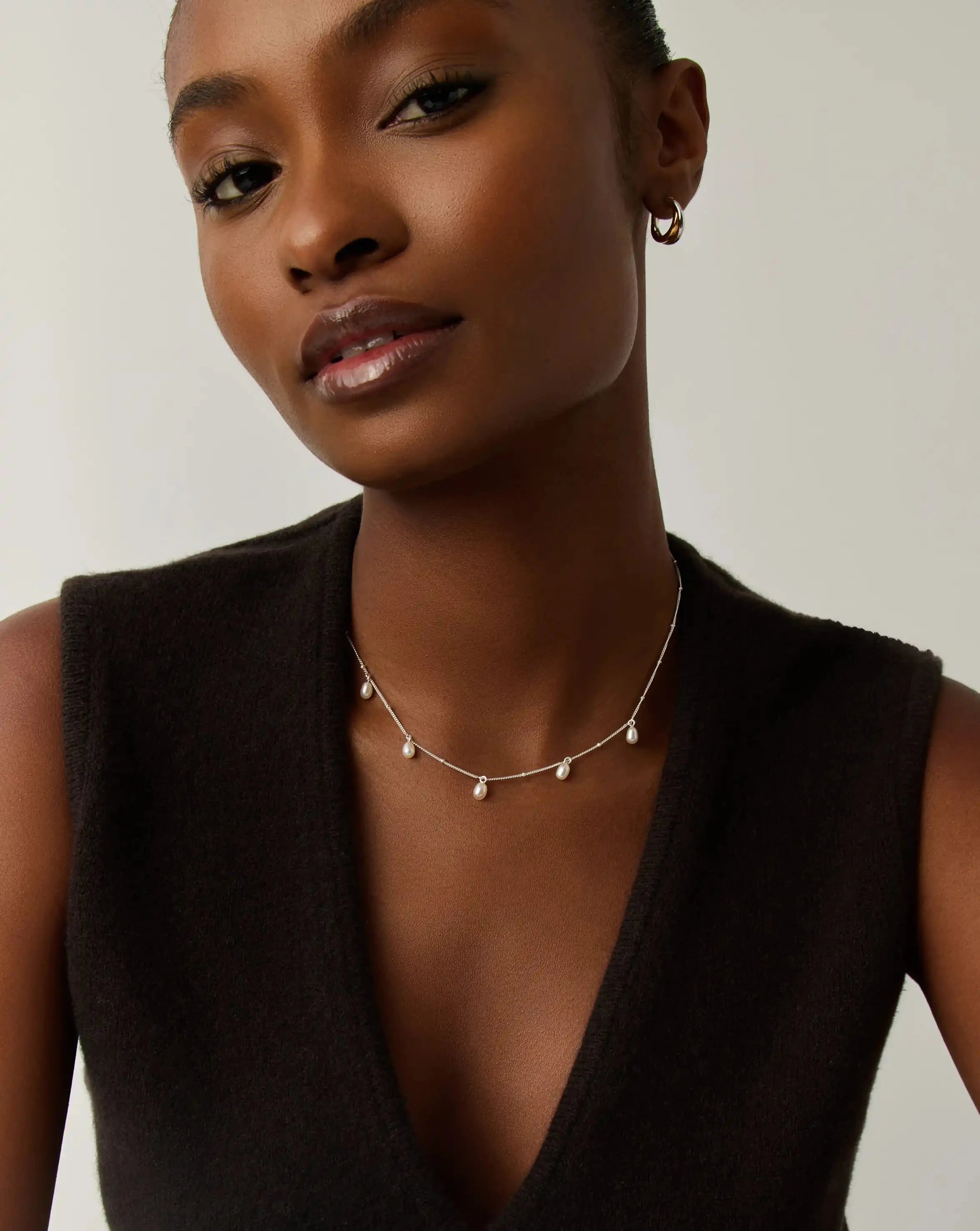 Pearl Baya Baroque Chain Choker | Sterling Silver/Pearl Necklaces Missoma 